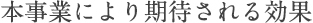 本事業により期待される効果